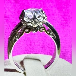 Verragio RING Sterling 925 Silver CZ 1.25carat Engagement wedding Sz 8 5493 P